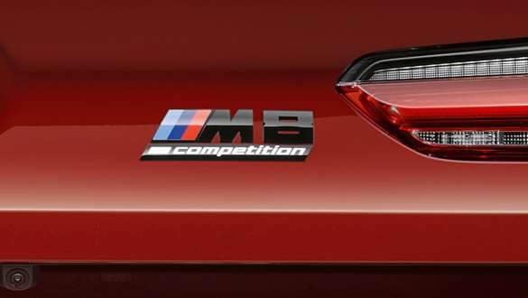 M8 Competition badge. M8 Competition badge of the BMW M8 Competition Convertible.