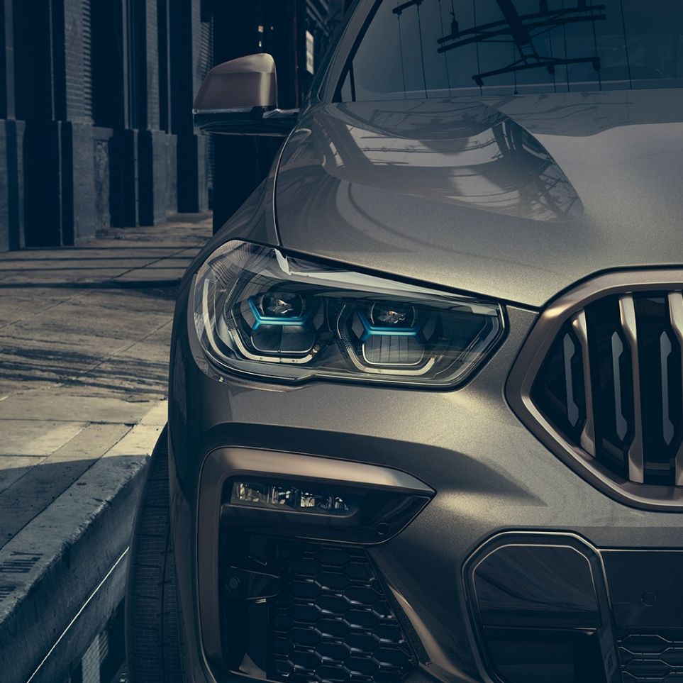 BMW Laserlight. Close-up of the BMW X6 with focus on Laserlight.