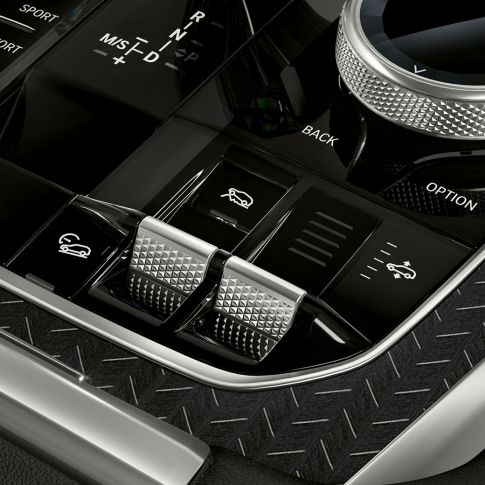 BMW X6 centre console. Close-up of the BMW X6 interior with view of the centre console.