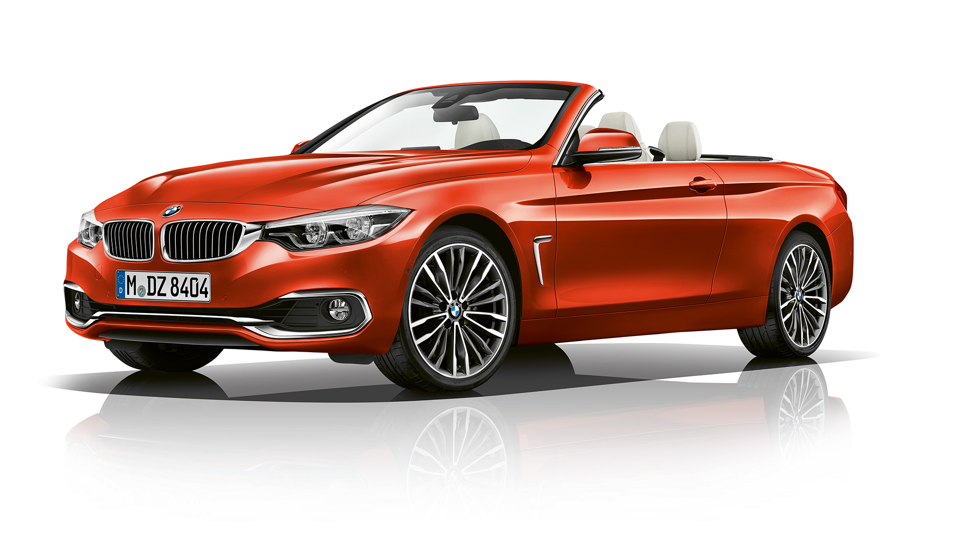 BMW 4 Series Convertible, Model Luxury Line three-quarter front shot BMW 4 Series Convertible, Model Luxury Line three-quarter front shot