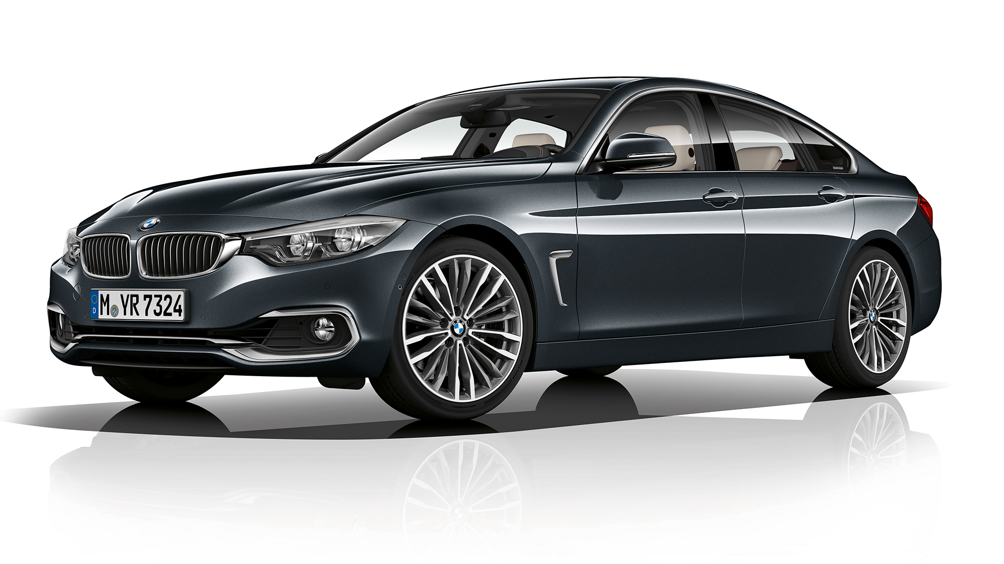 BMW 4 Series Gran Coupé, Model Luxury Line three-quarter front shot BMW 4 Series Gran Coupé, Model Luxury Line three-quarter front shot