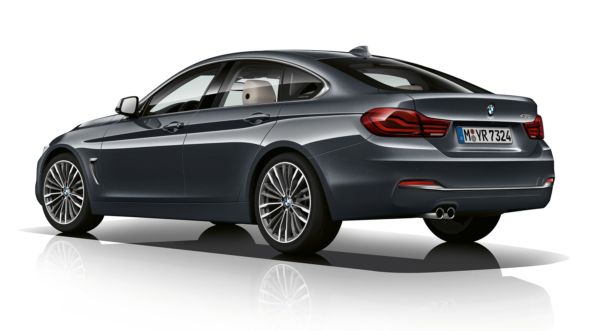 BMW 4 Series Gran Coupé, Model Luxury Line three-quarter rear shot BMW 4 Series Gran Coupé, Model Luxury Line three-quarter rear shot
