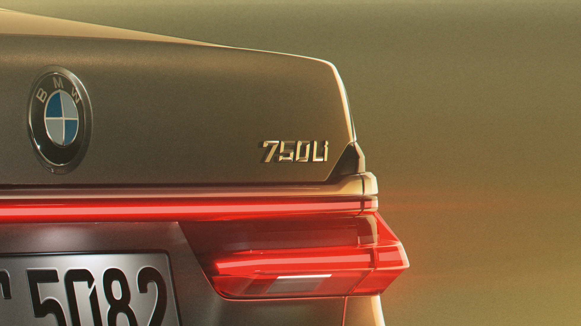 BMW 7 Series Sedan 750Li badge BMW 7 Series Sedan: close-up of 750Li badge on the rear