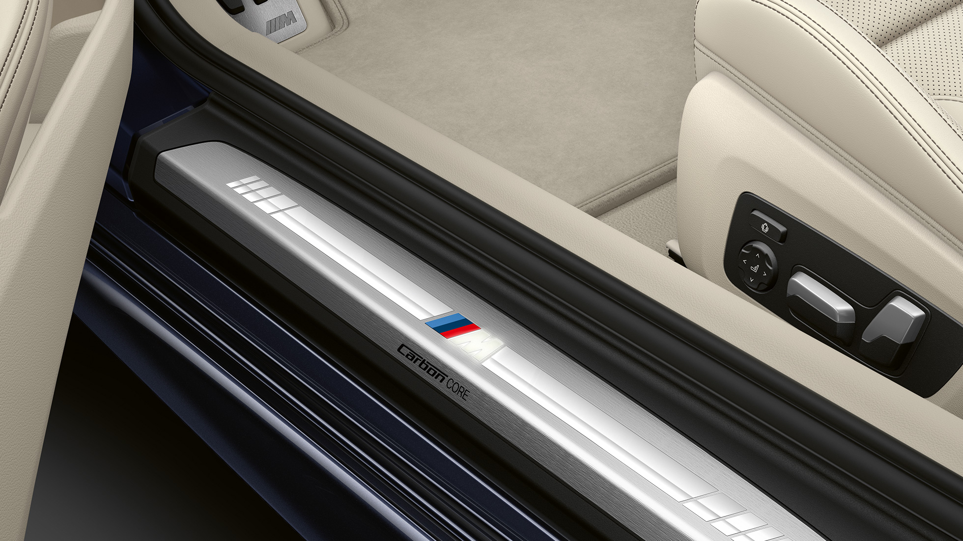 M door sill finishers. BMW 8 Series Coupé, M door sill finishers.