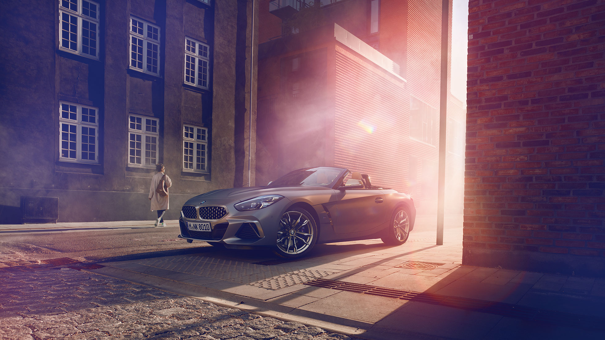 BMW Z4 M40i G29 three-quarter front view BMW Z4 Roadster M40i G29 2019 Cabrio BMW Individual Frozen Grey metallic three-quarter front view