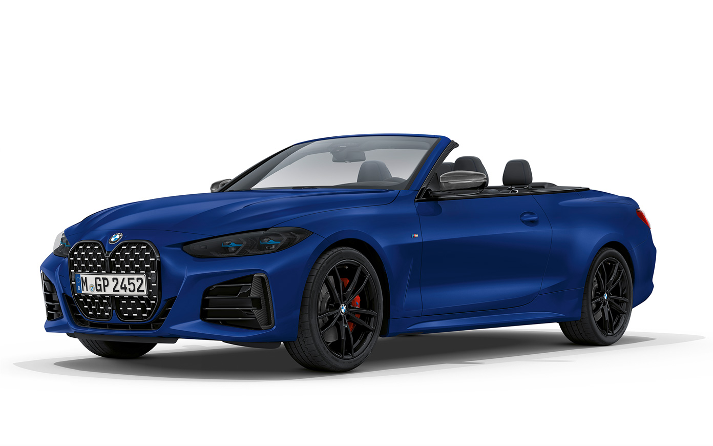 BMW M440i xDrive Cabrio G23 2020 BMW Individual Frozen Portimao Blue metallic three-quarter front view  