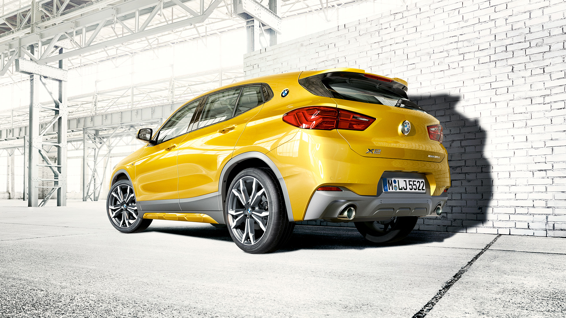 Rear view BMW X2 F39 BMW X2 2018 F39 Galvanic Gold metallic rear view