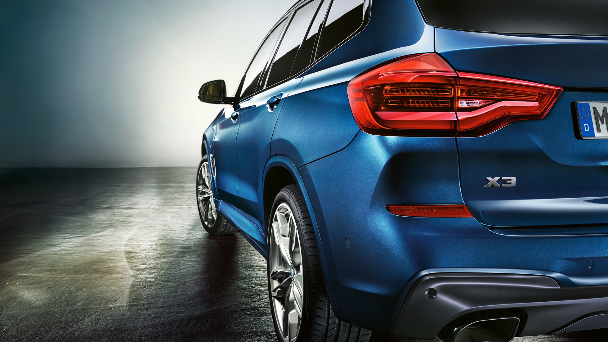 BMW X3 M40i, three quarter rear shot with LED rear lights BMW X3 M40i, three quarter rear shot with LED rear lights