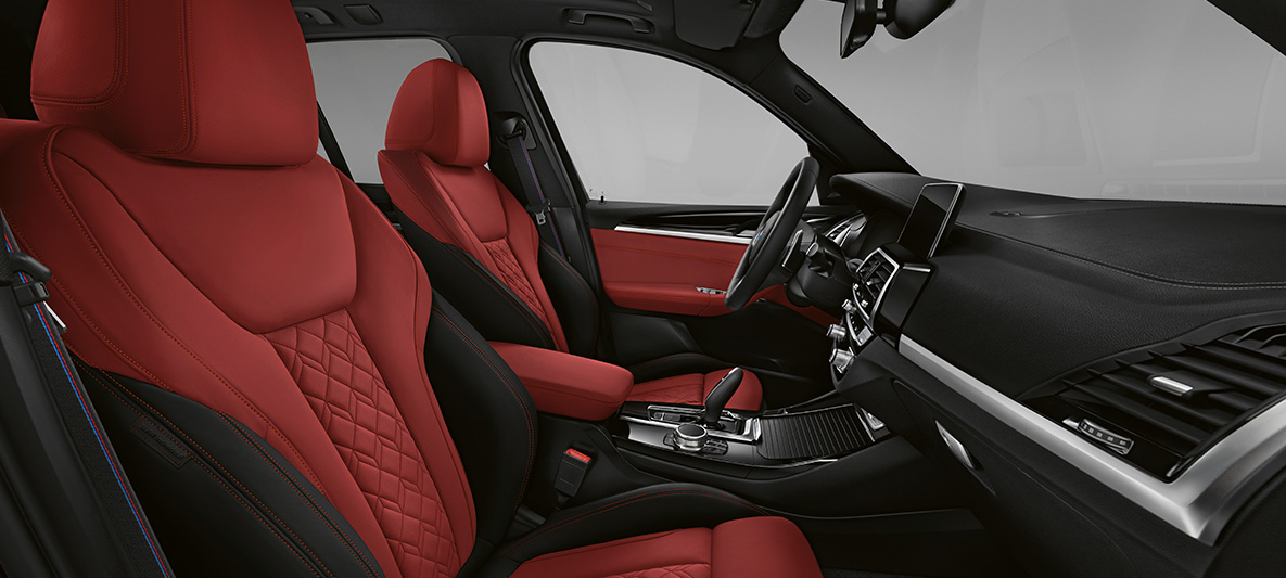 BMW X3, BMW Individual extended fine-grain 'Merino' leather in Fiona Red/Black BMW X3, BMW Individual extended fine-grain 'Merino' leather in Fiona Red/Black